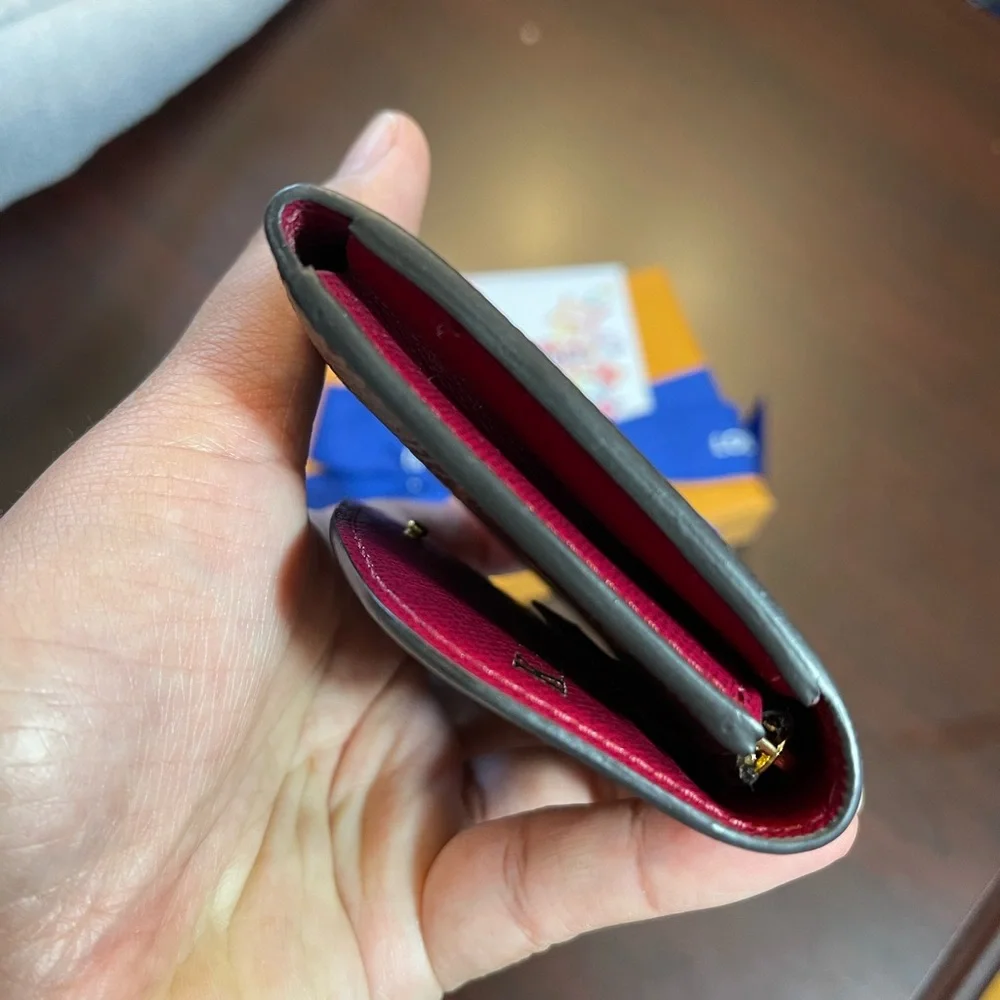 Auth. Louis Vuitton Coin purse Porte Rosalie wallet monogram fuchsia Pink w/ Box - Picture 4 of 16